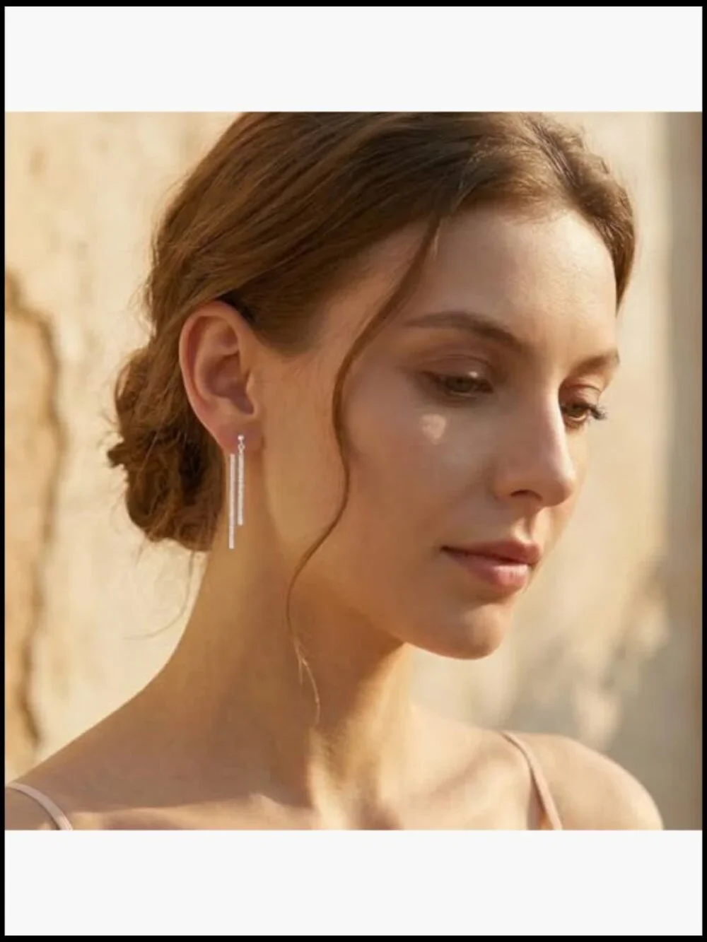 Sterling Silver Tassel Chain Dangle Earrings Minimalist Elegant Drop Style